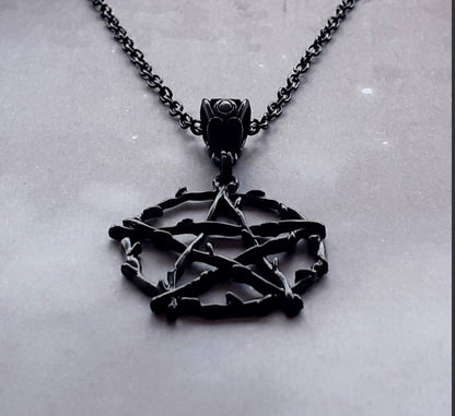 Black Rustic Pentagram Necklace