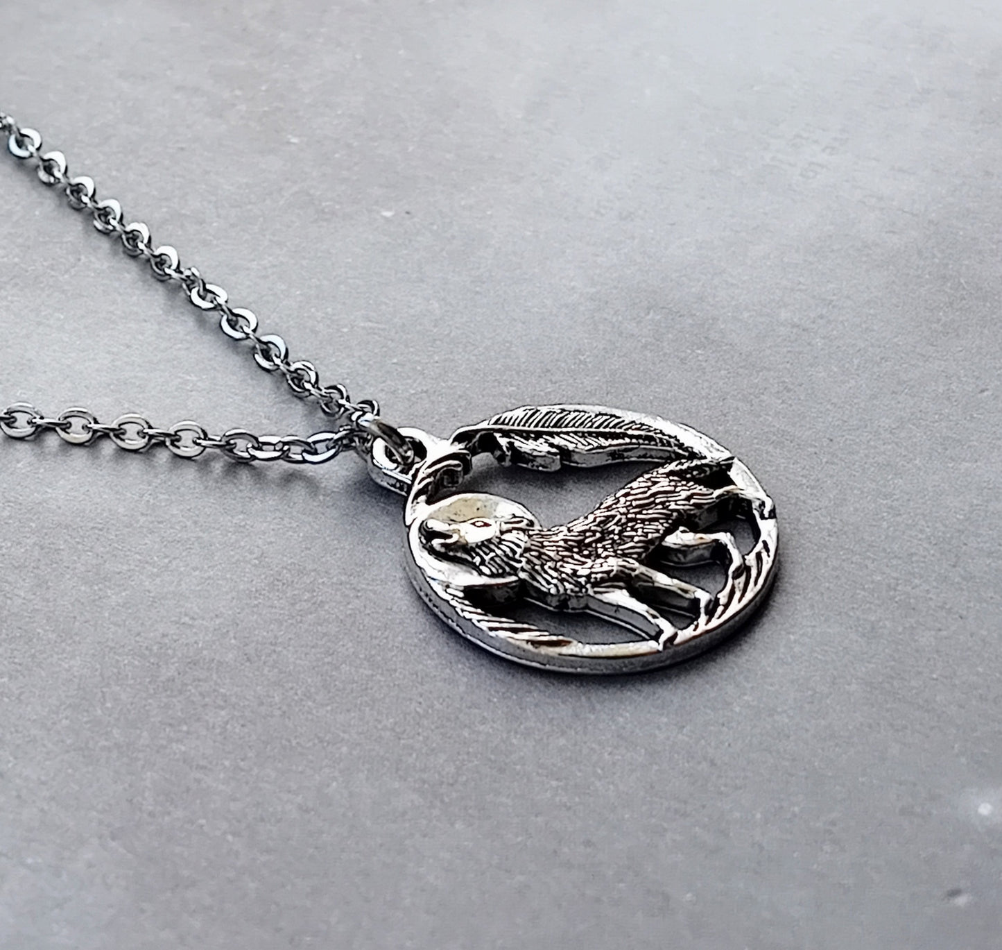Wolf and Moon Necklace