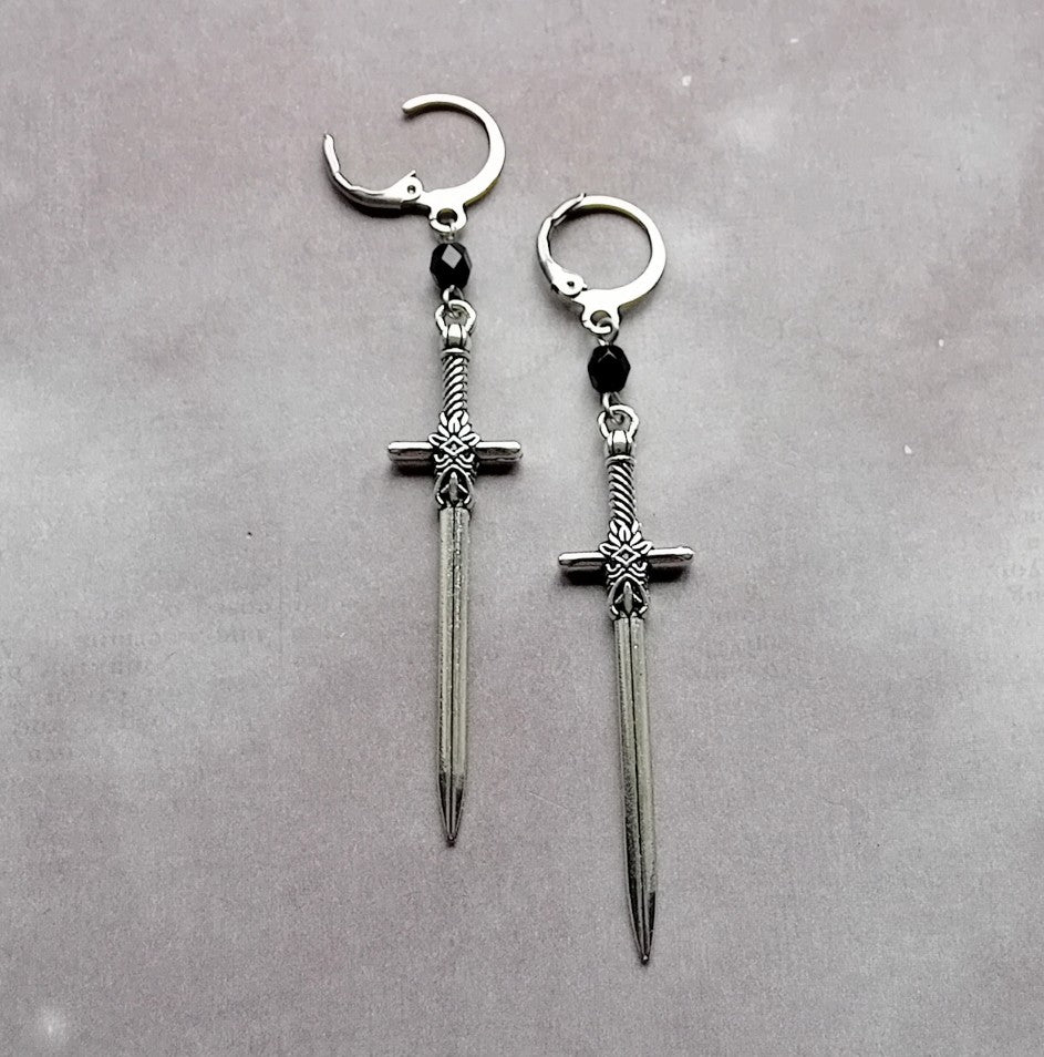 Sword Mini Hoop Earrings