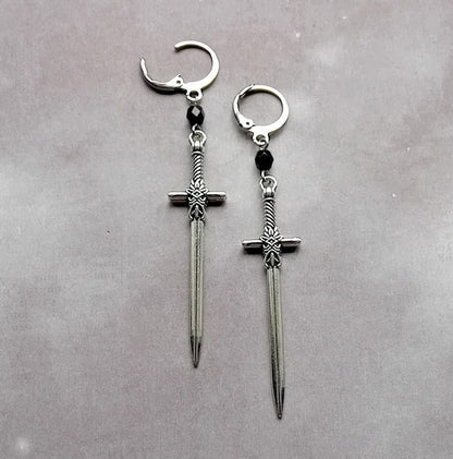 Sword Mini Hoop Earrings