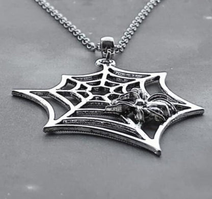 Large Spider Web Necklace