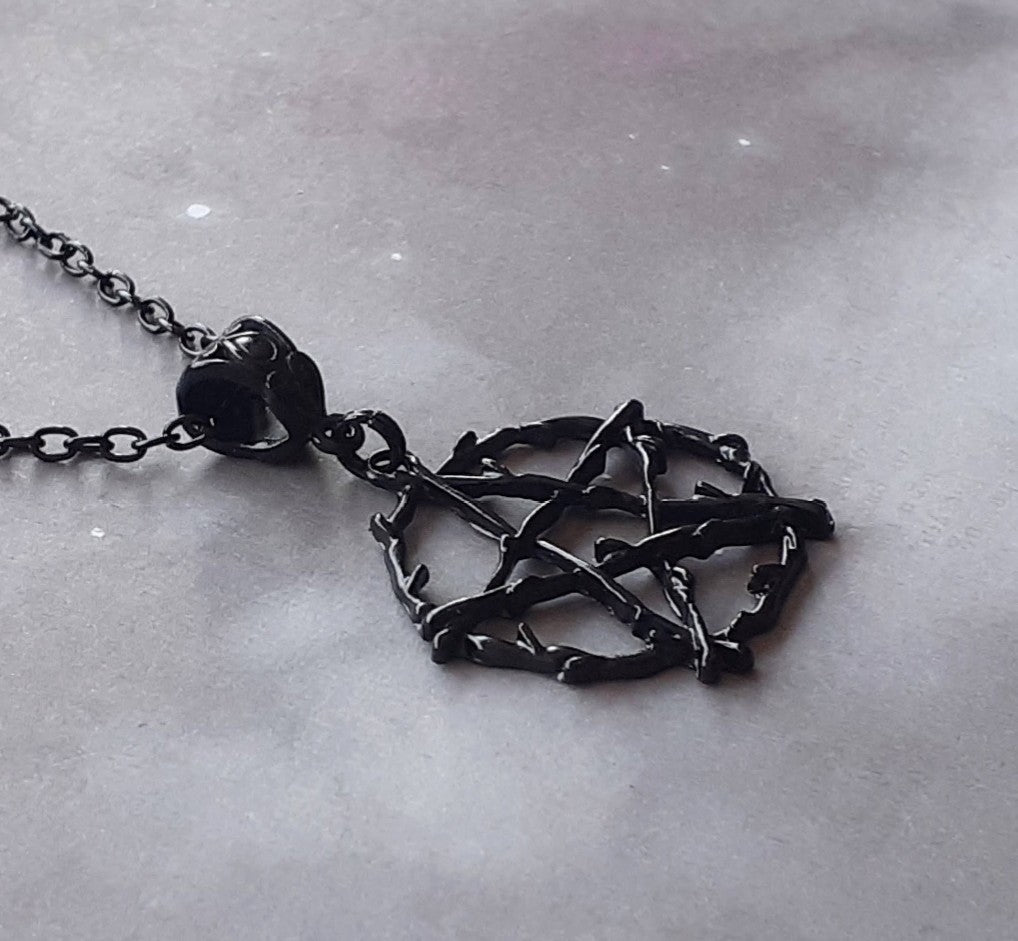 Black Rustic Pentagram Necklace