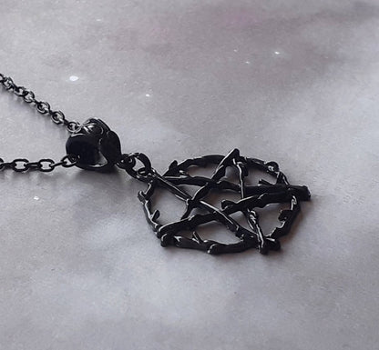 Black Rustic Pentagram Necklace