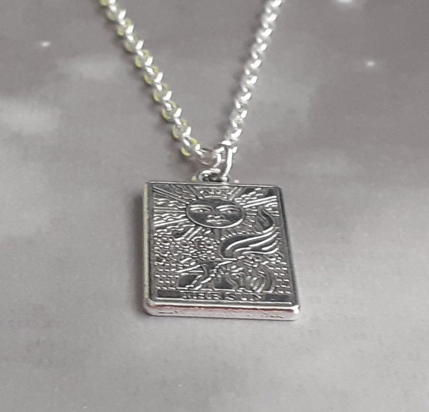 The Sun Metal Tarot Card Necklace