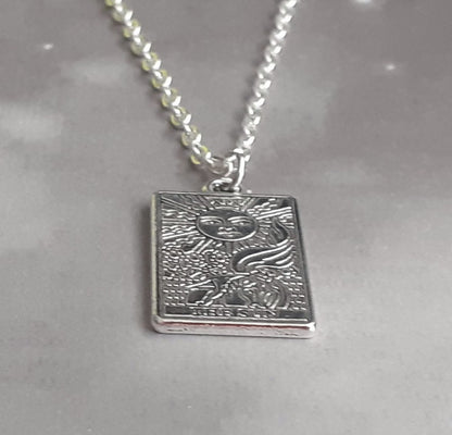 The Sun Metal Tarot Card Necklace