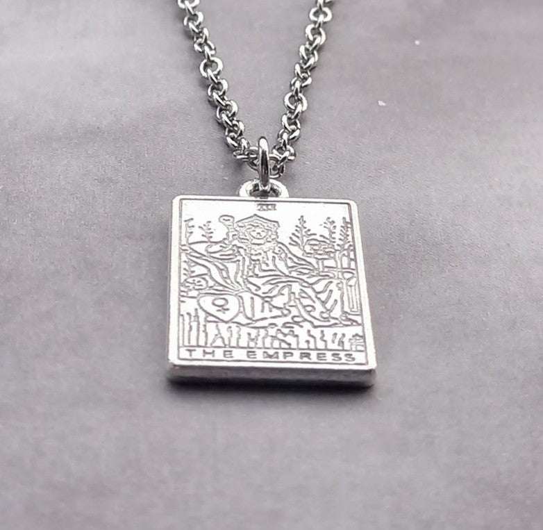 The Empress Metal Tarot Card Necklace