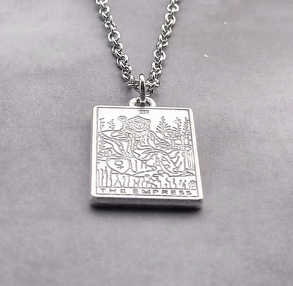 The Empress Metal Tarot Card Necklace