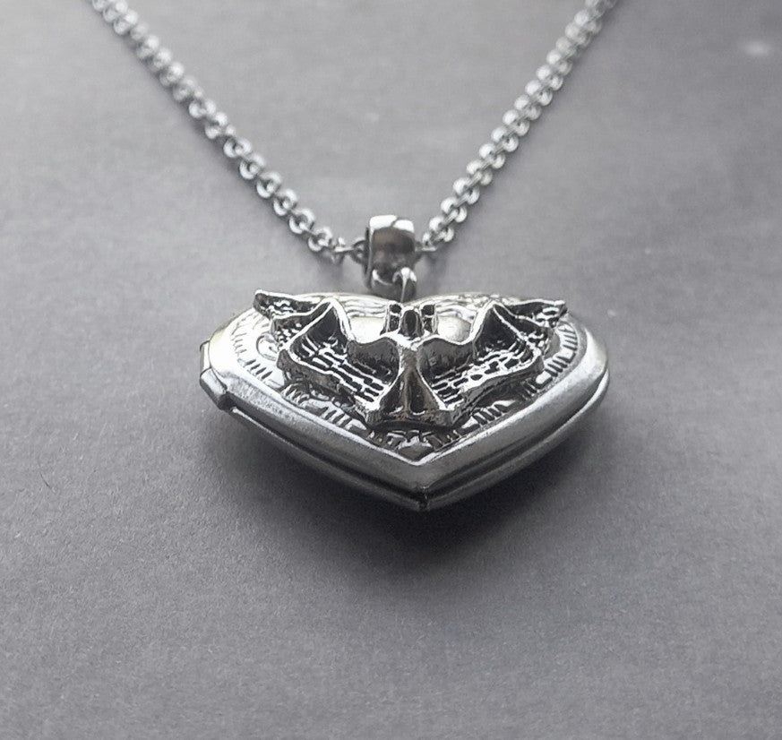 Gothic Bat Locket Necklace