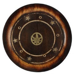 Leaf Round Plate Wooden Ashcatcher