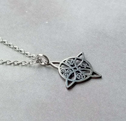 Witch's Knot with Symbols Steel Necklace