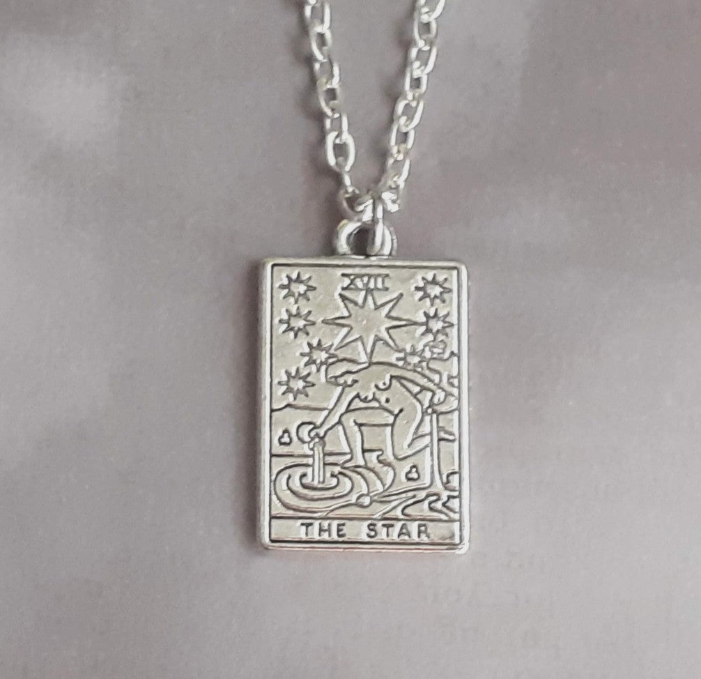 The Star Metal Tarot Card Necklace