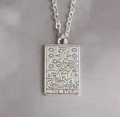 The Star Metal Tarot Card Necklace