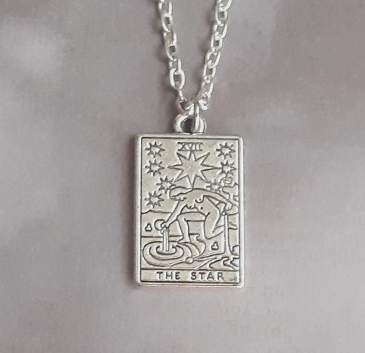 The Star Metal Tarot Card Necklace