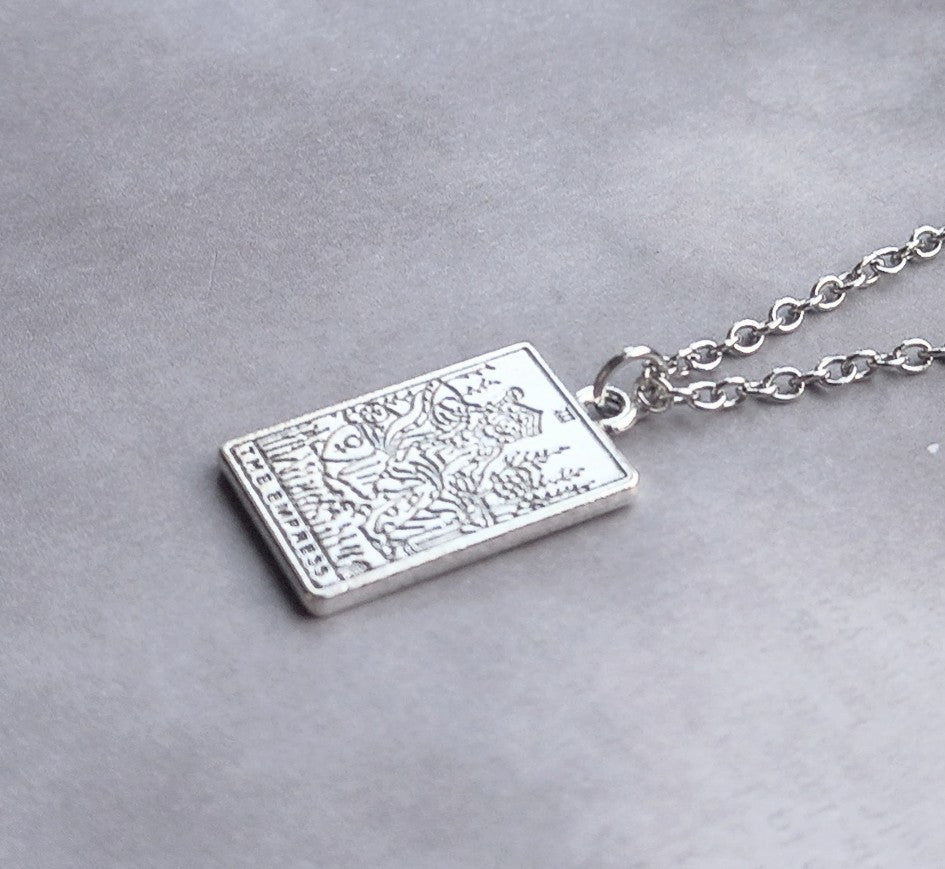 The Empress Metal Tarot Card Necklace