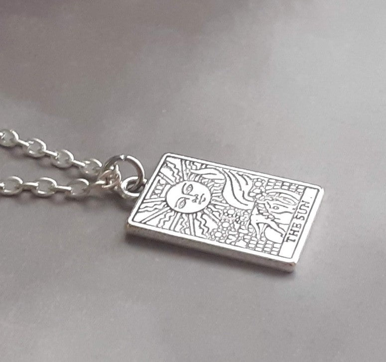 The Sun Metal Tarot Card Necklace