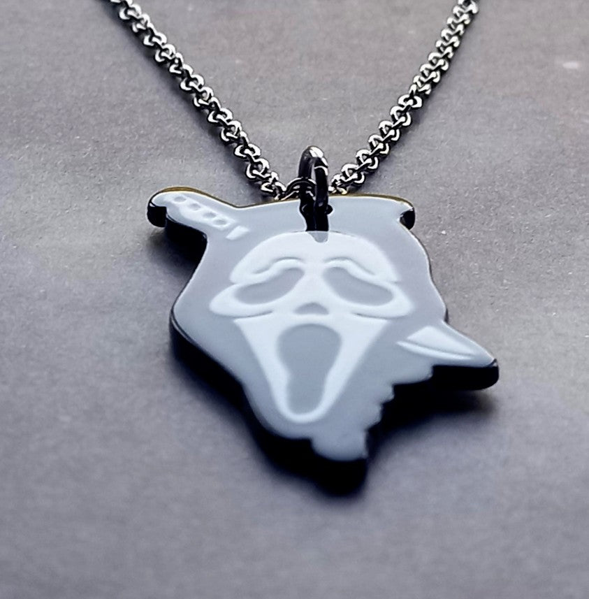Scream Face Acrylic Necklace