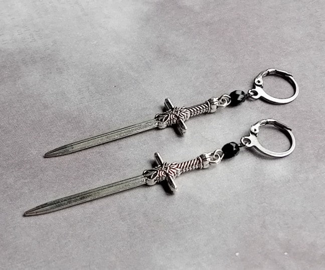 Sword Mini Hoop Earrings