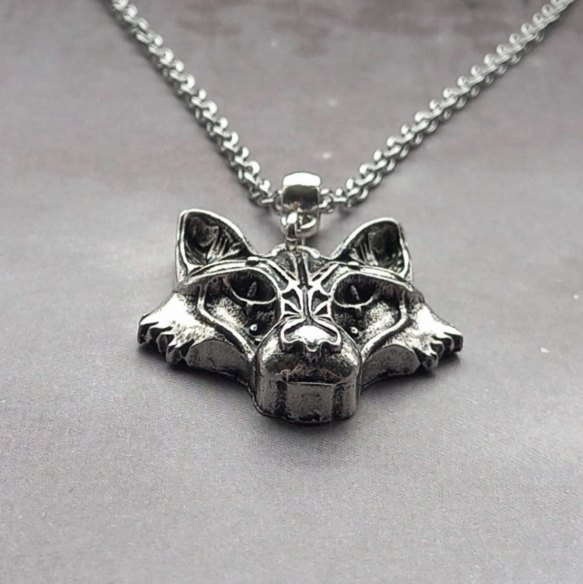 Tribal Wolf Head Necklace