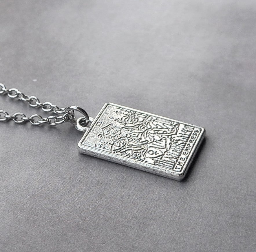 The Empress Metal Tarot Card Necklace