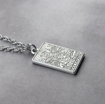 The Empress Metal Tarot Card Necklace