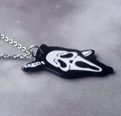 Scream Face Acrylic Necklace
