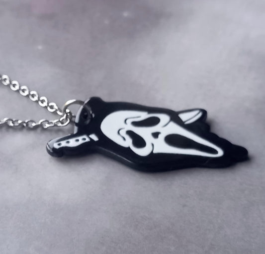 Scream Face Acrylic Necklace