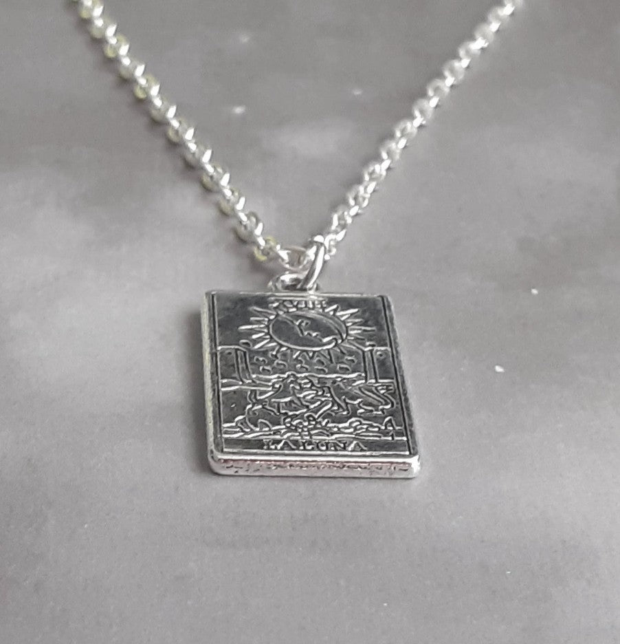 The Moon Metal Tarot Card Necklace