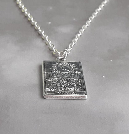 The Moon Metal Tarot Card Necklace