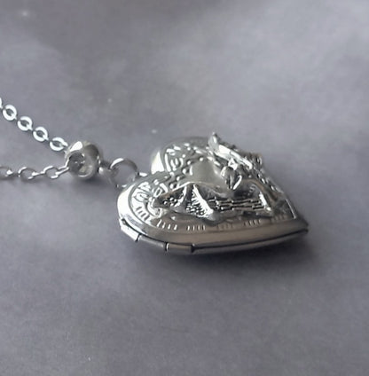 Gothic Bat Locket Necklace