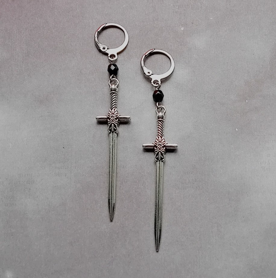 Sword Mini Hoop Earrings