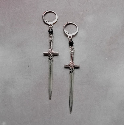 Sword Mini Hoop Earrings