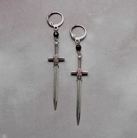 Sword Mini Hoop Earrings