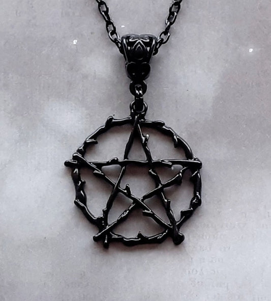 Black Rustic Pentagram Necklace