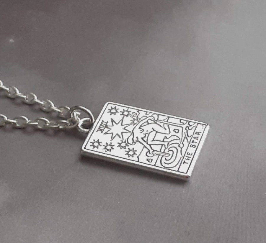 The Star Metal Tarot Card Necklace