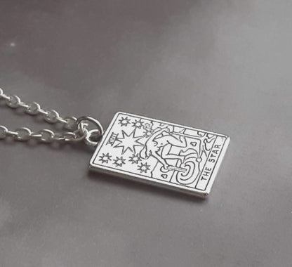The Star Metal Tarot Card Necklace