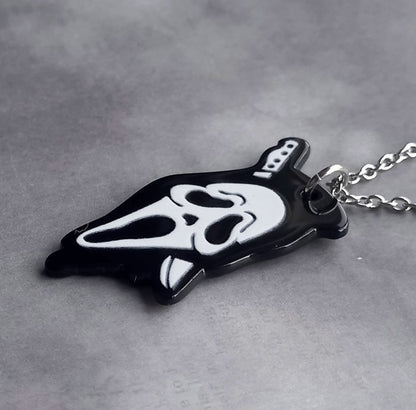 Scream Face Acrylic Necklace