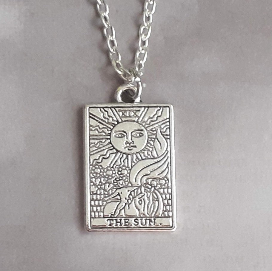 The Sun Metal Tarot Card Necklace
