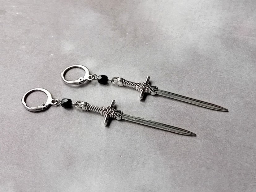 Sword Mini Hoop Earrings