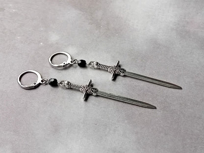 Sword Mini Hoop Earrings