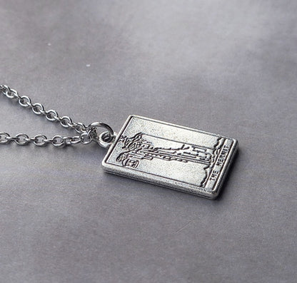 The Hermit Metal Tarot Card Necklace