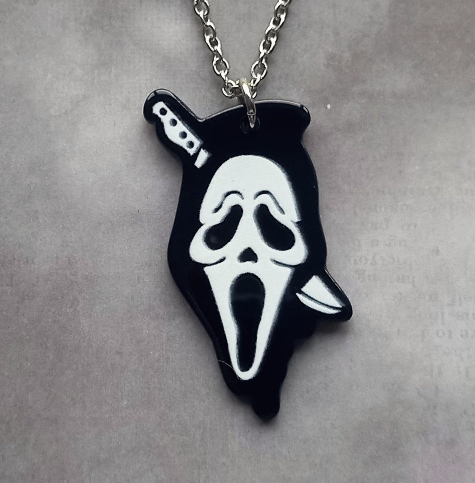 Scream Face Acrylic Necklace