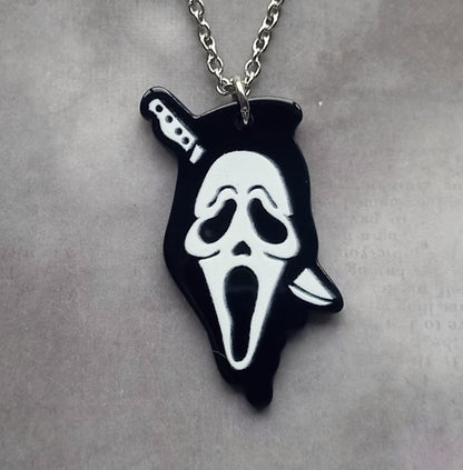 Scream Face Acrylic Necklace