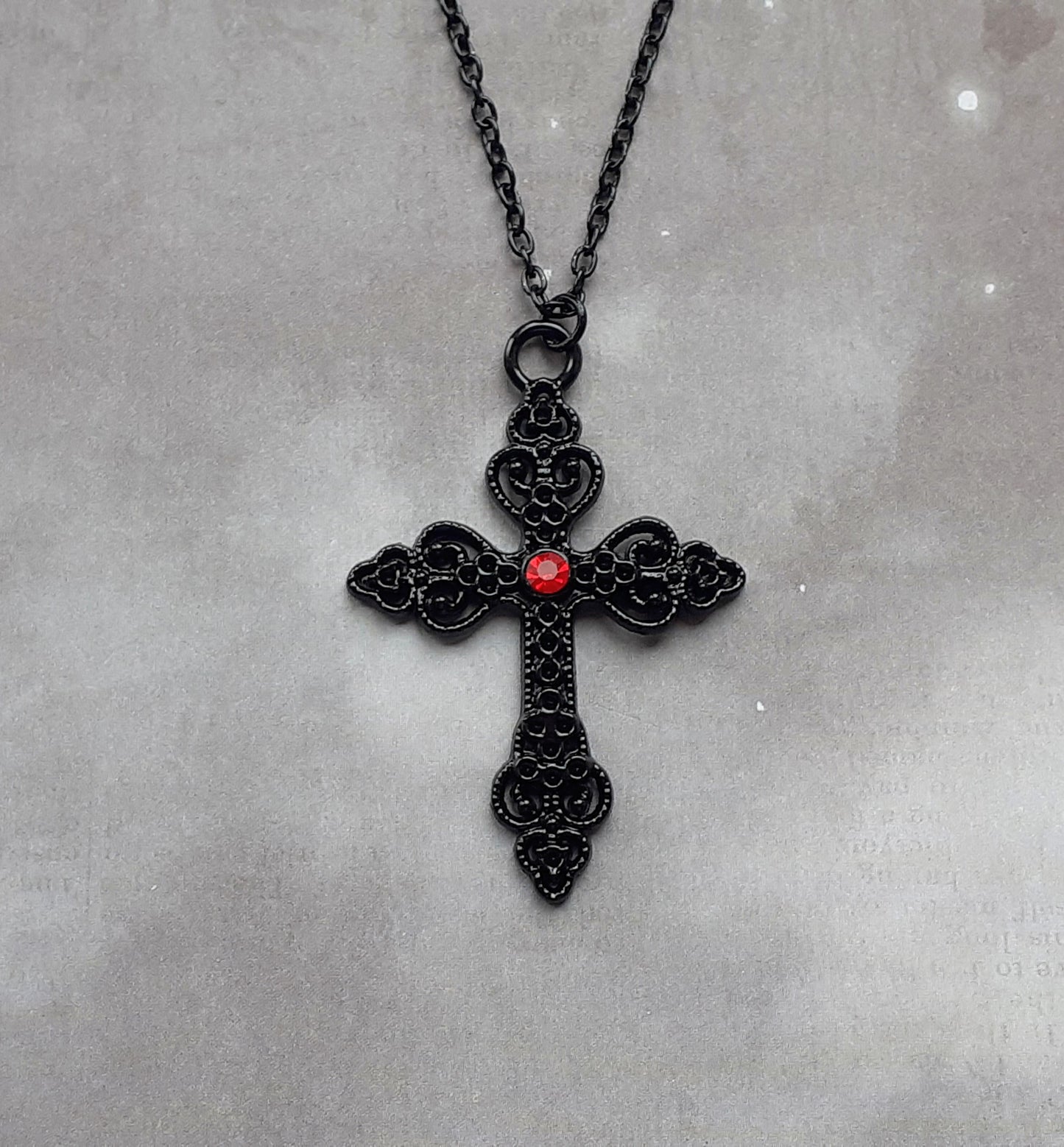 Black Cross Necklace