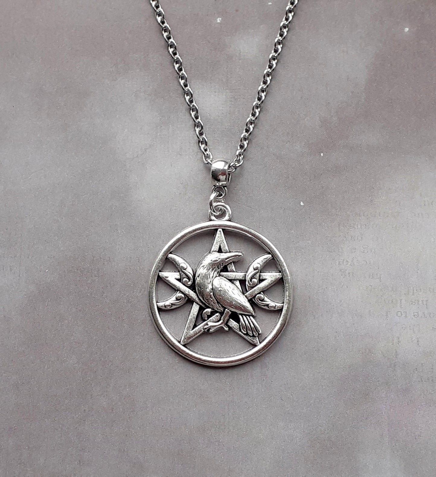 Raven Pentagram Necklace