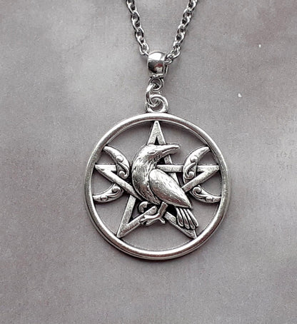 Raven Pentagram Necklace
