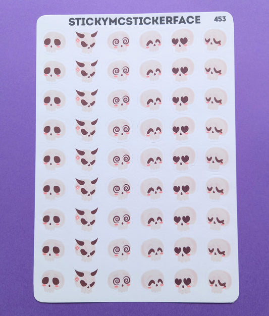 Skull Emotions Sticker Sheet