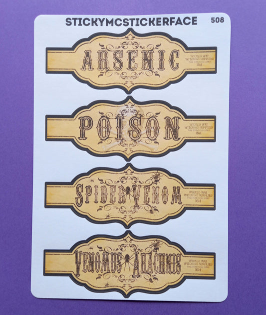 Potion Bottle Label Sticker Sheet