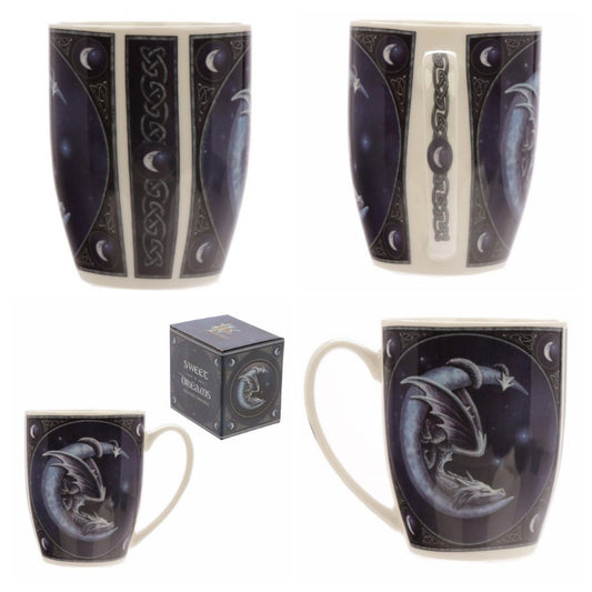 Sweet Dreams Dragon and Moon Mug by Lisa Parker