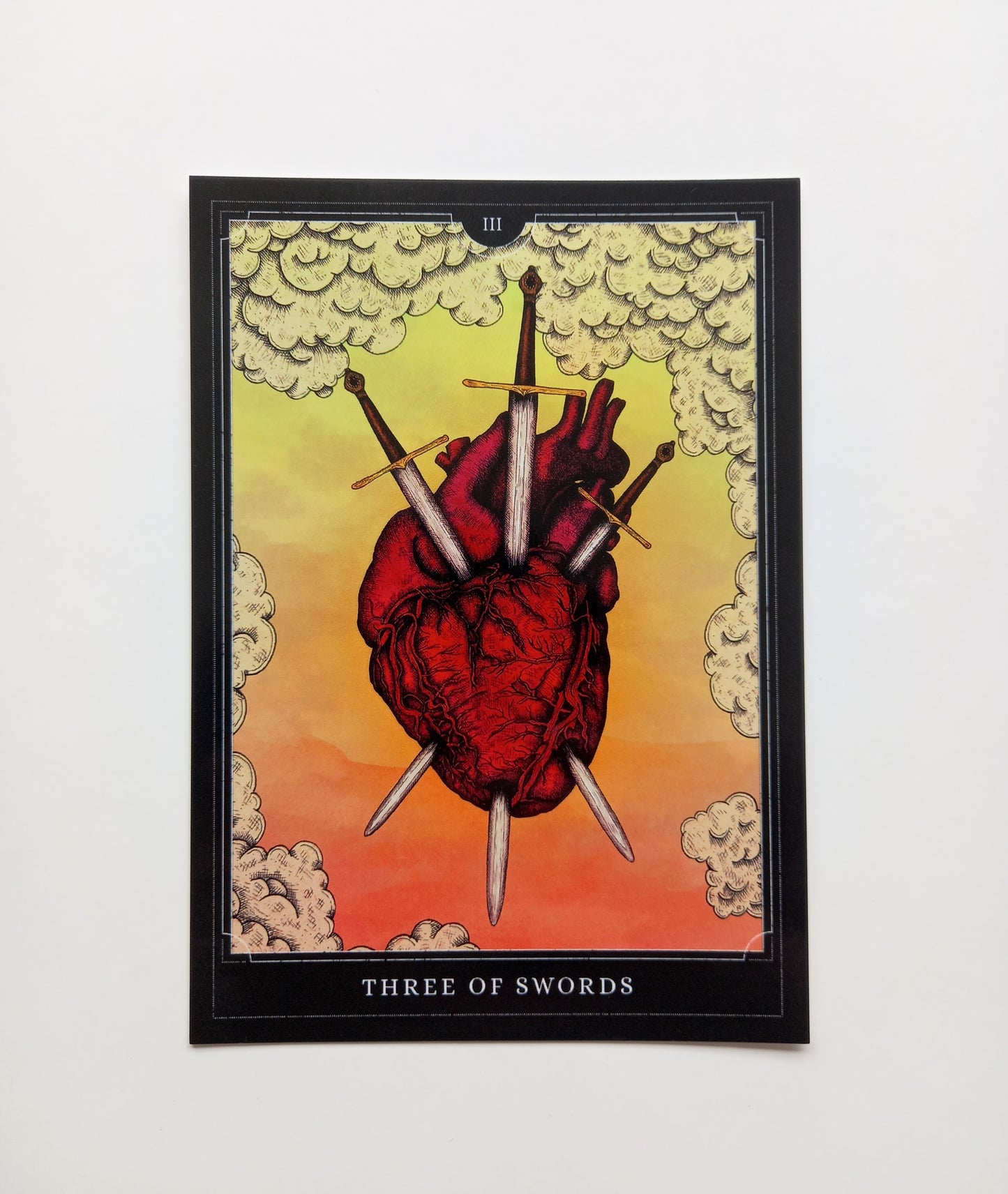 Three of Swords Tarot Postcard Mini Print