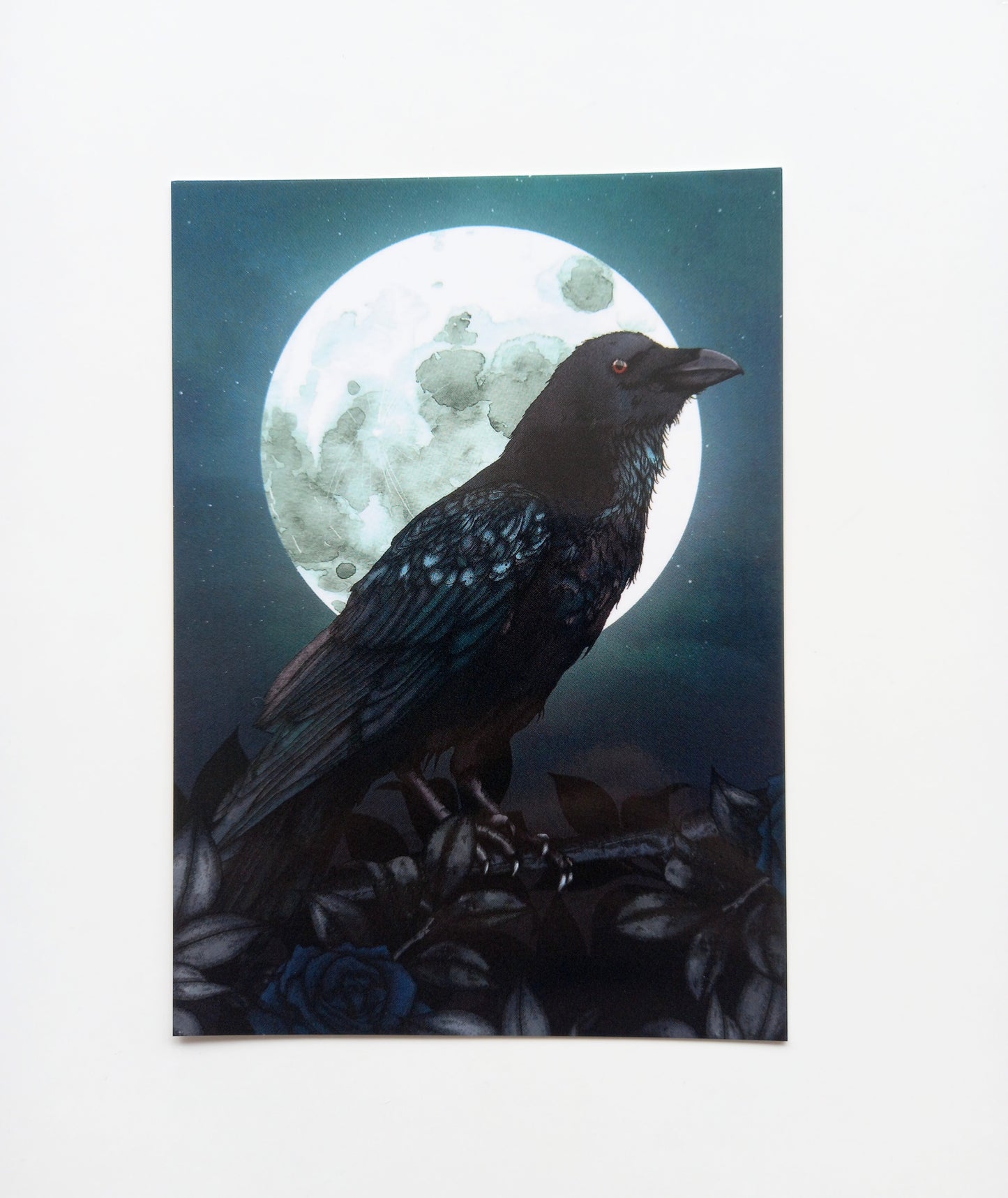 Raven and Moon Postcard Mini Print